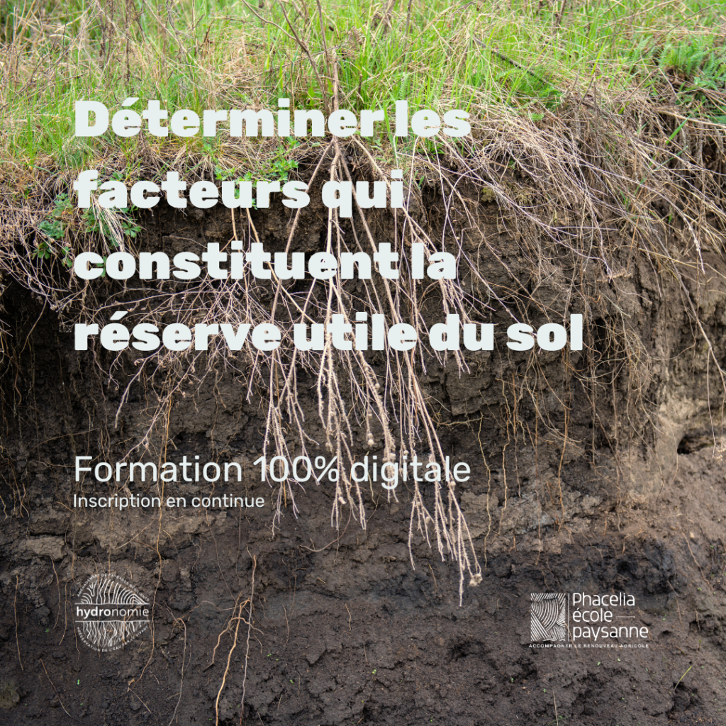 Déterminer les facteurs qui constituent la réserve utile du sol